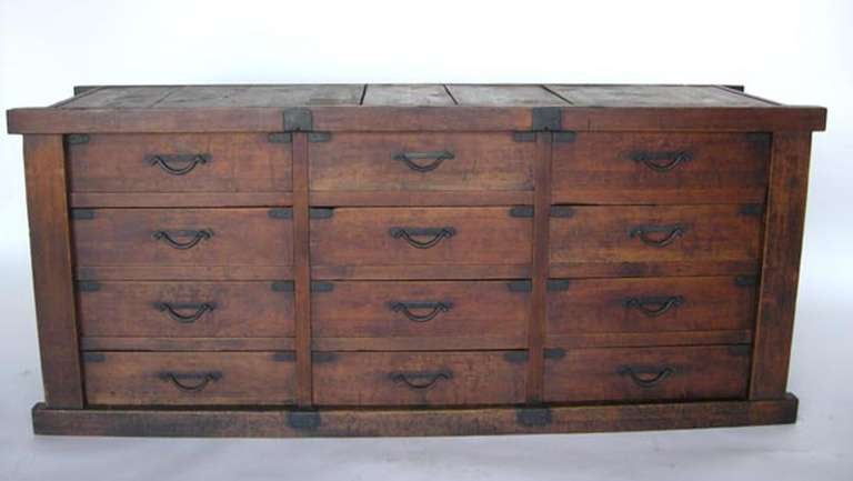 19th Century 12 Drawer Tansu