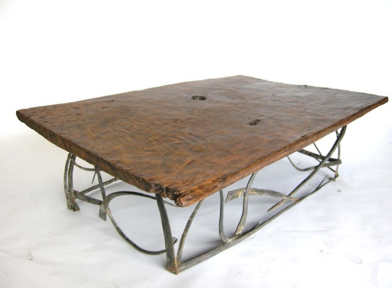 Wood and Iron Coffee table at 1stdibs
