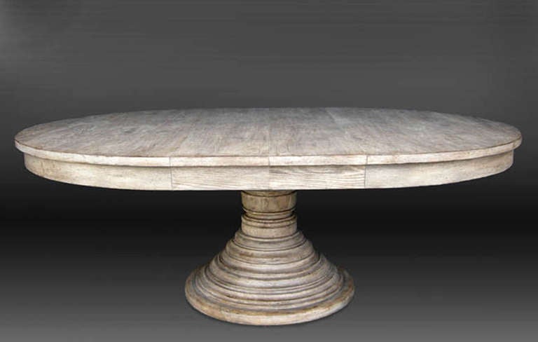 Oak beehive pedestal table with two 12