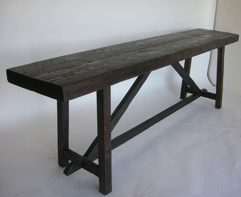 thick wood console table