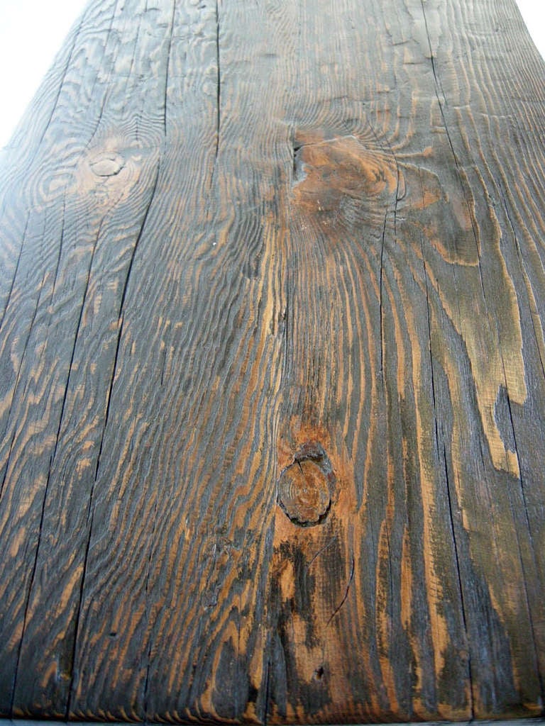 Console en bois de sapin Douglas avec plateau en V inversé par Dos Gallos Studio 3