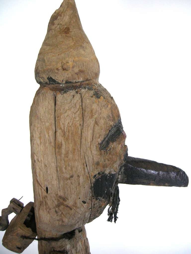 Folk Art Antique Wood Balinese Scarecrow For Sale