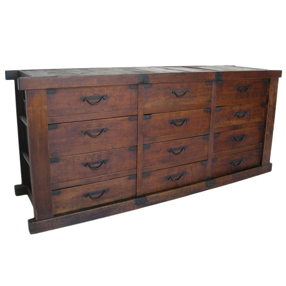 19th Century 12 Drawer Tansu