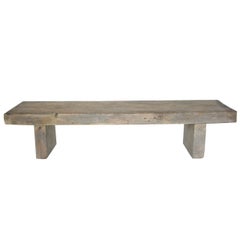 Custom Wood Bench in Driftwood Finish by Dos Gallos Studio