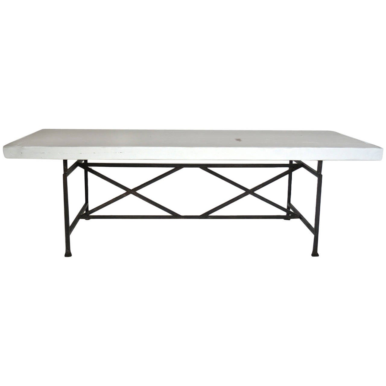 Dos Gallos Reclaimed Wood X Dining Table with Hand Iron Base For