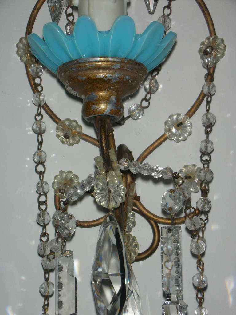 Cut Glass Antique French Sconces