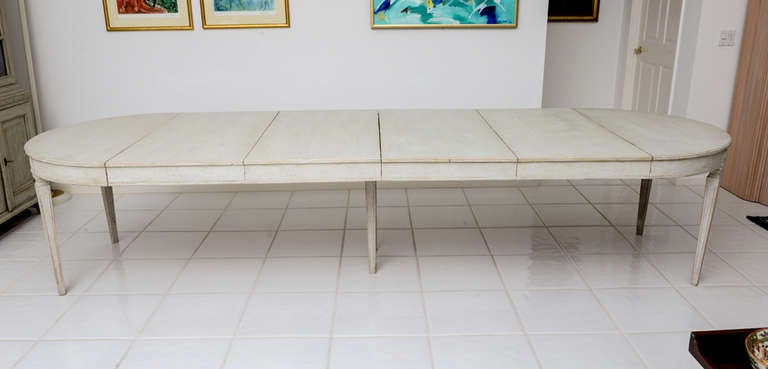 Scandinavian Swedish Antique Painted Dining Table In Excellent Condition In West Palm Beach, FL