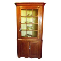 Antique American Cherrywood Corner Cabinet