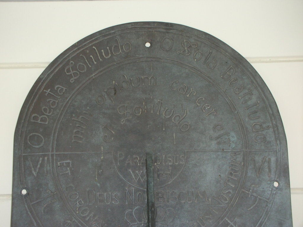 18th Century and Earlier Antique Bronze Wall Sundial