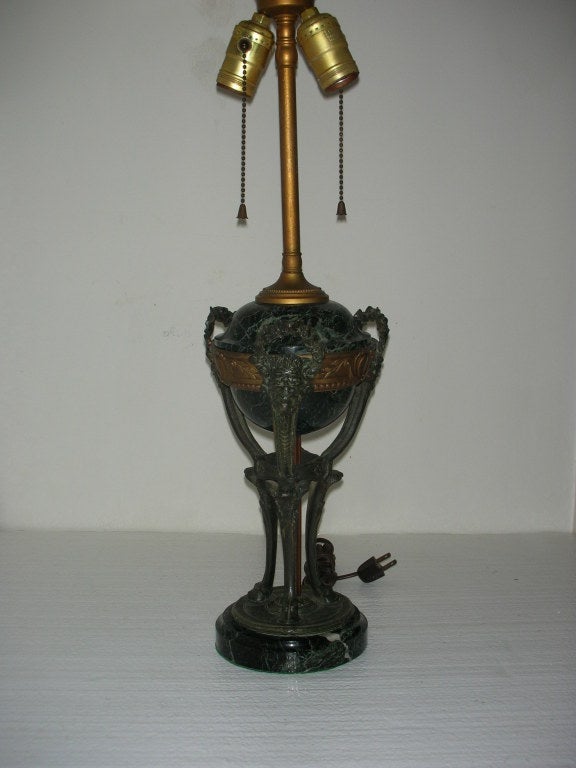 Marble & Bronze French Lamp