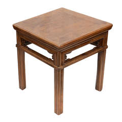 Late 19th Century Qing Dynasty Carved Southern Elm Stool