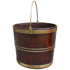 Antique George III Mahogany Oval Peat Bucket