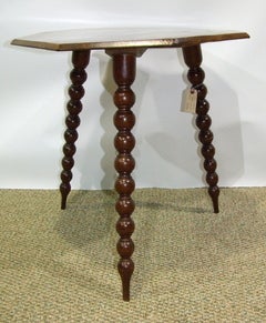 19th Century English Walnut Bobbin Turned Octagonal Table