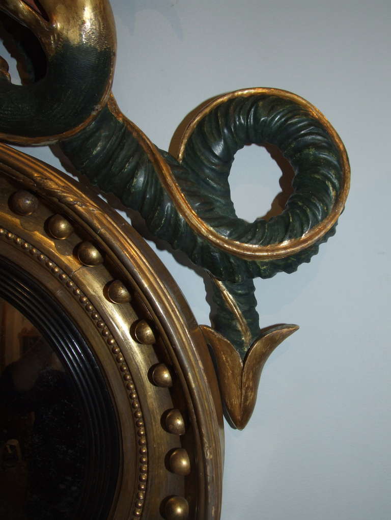 19th Century High Style Regency Convex Mirror