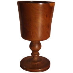 Vintage Finely Turned Yew Wood Goblet