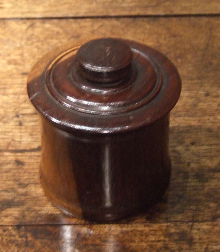 Turned Lignum Vitae Cylindrical Box