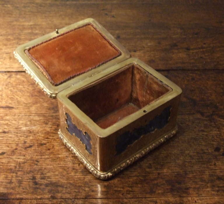 French 19th Century Gilt Brass and Lapis Lazuli Box