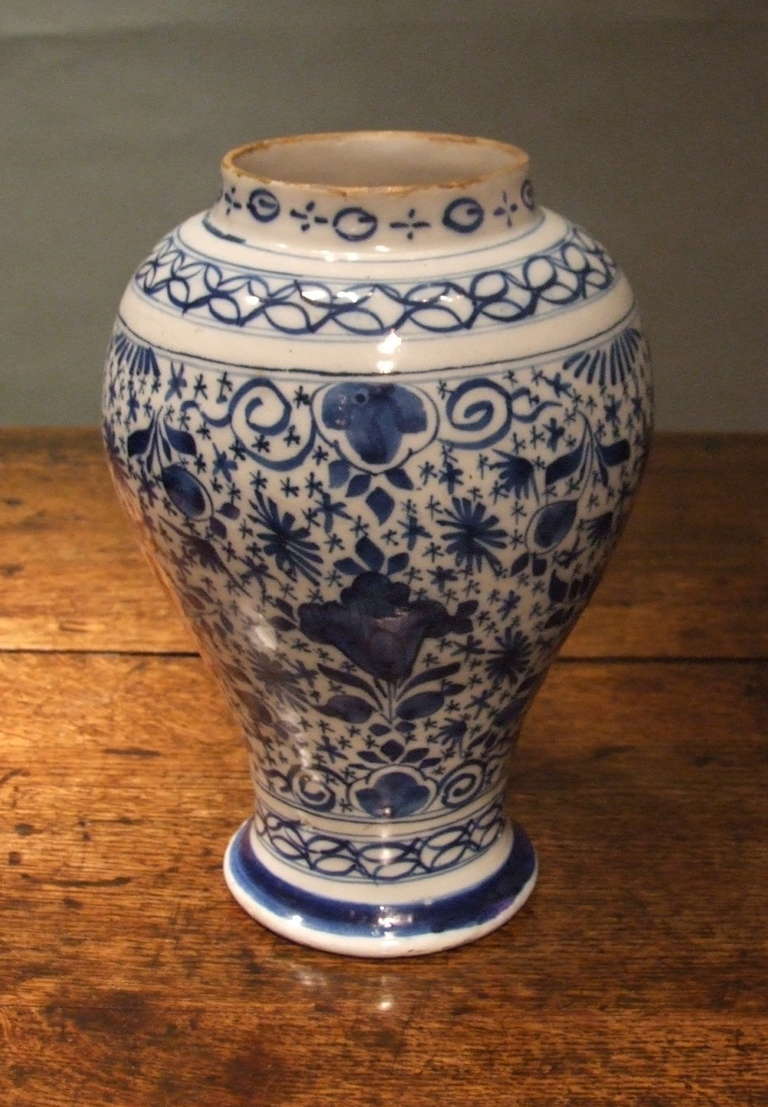 Folk Art 18th Century Dutch Delft Vase
