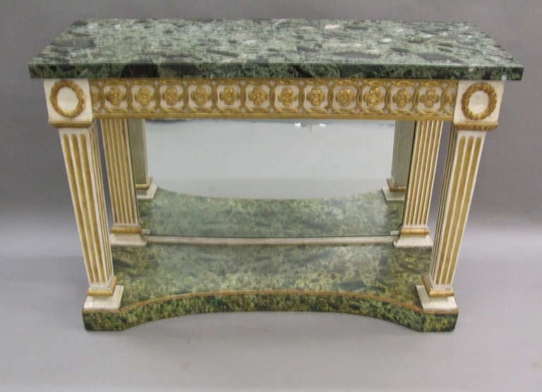 Gilt Italian Neoclassical Console Table For Sale