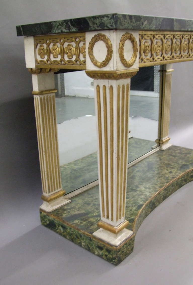 Marble Italian Neoclassical Console Table For Sale