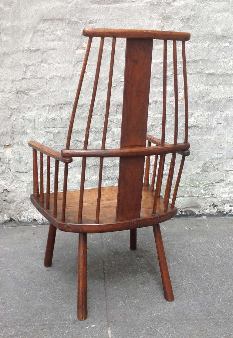 19th Century Rare Irish or West Country Comb Back Windsor Armchair