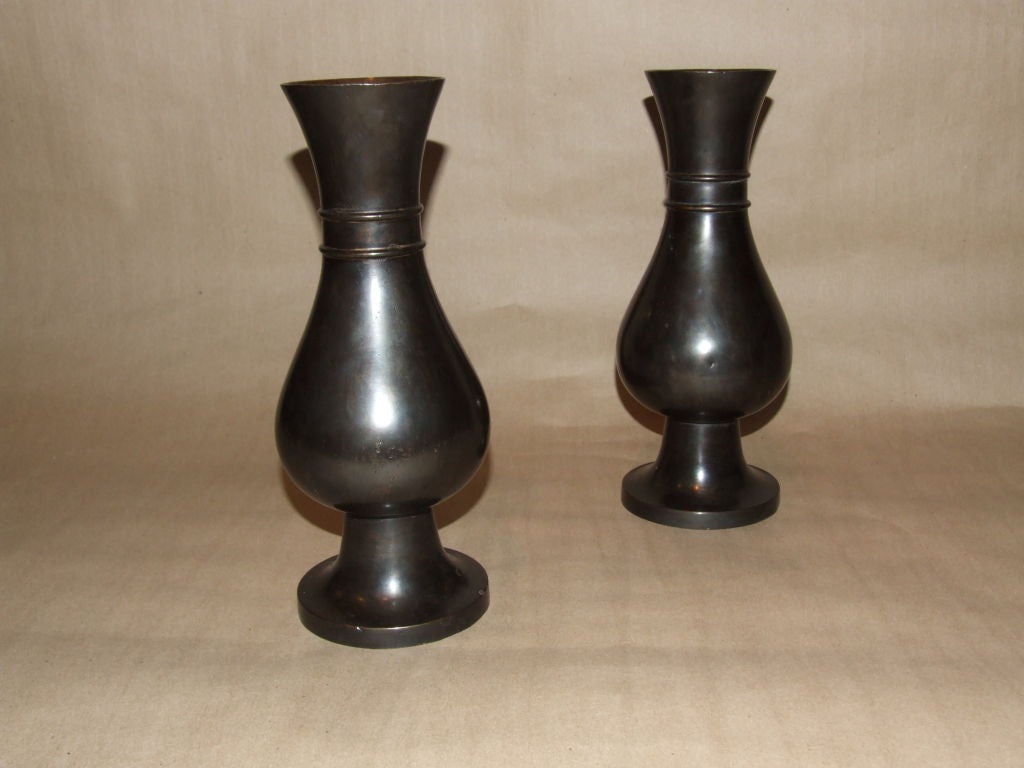 Pair of 19th Century Bronze Urns by Jones & Willis