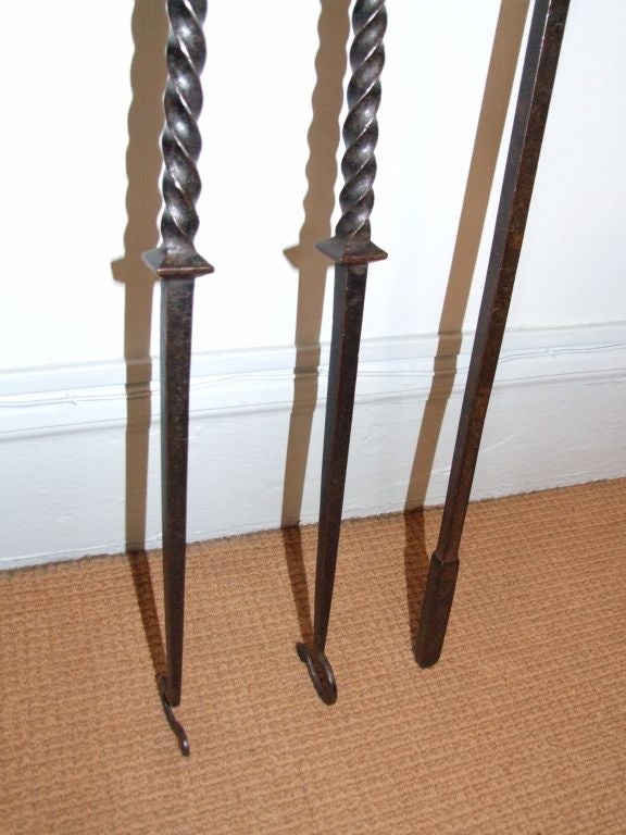 English Pair of Arts and Crafts Fire Tools