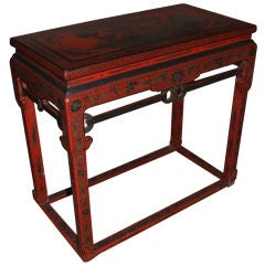 19th Century Chinese Red Lacquer Table