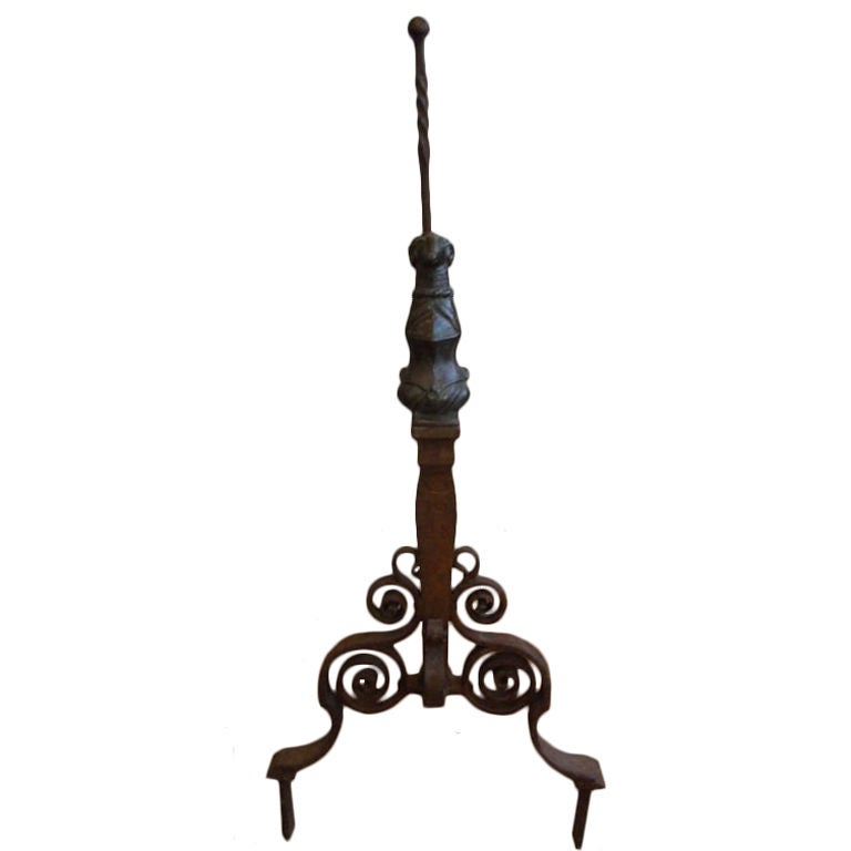 Iron Boot Scraper with Ram's Head Finial For Sale