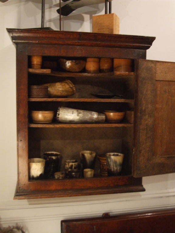 English Star Inlaid Wall Cupboard