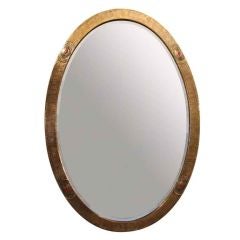 English Arts and Crafts Oval Mirror