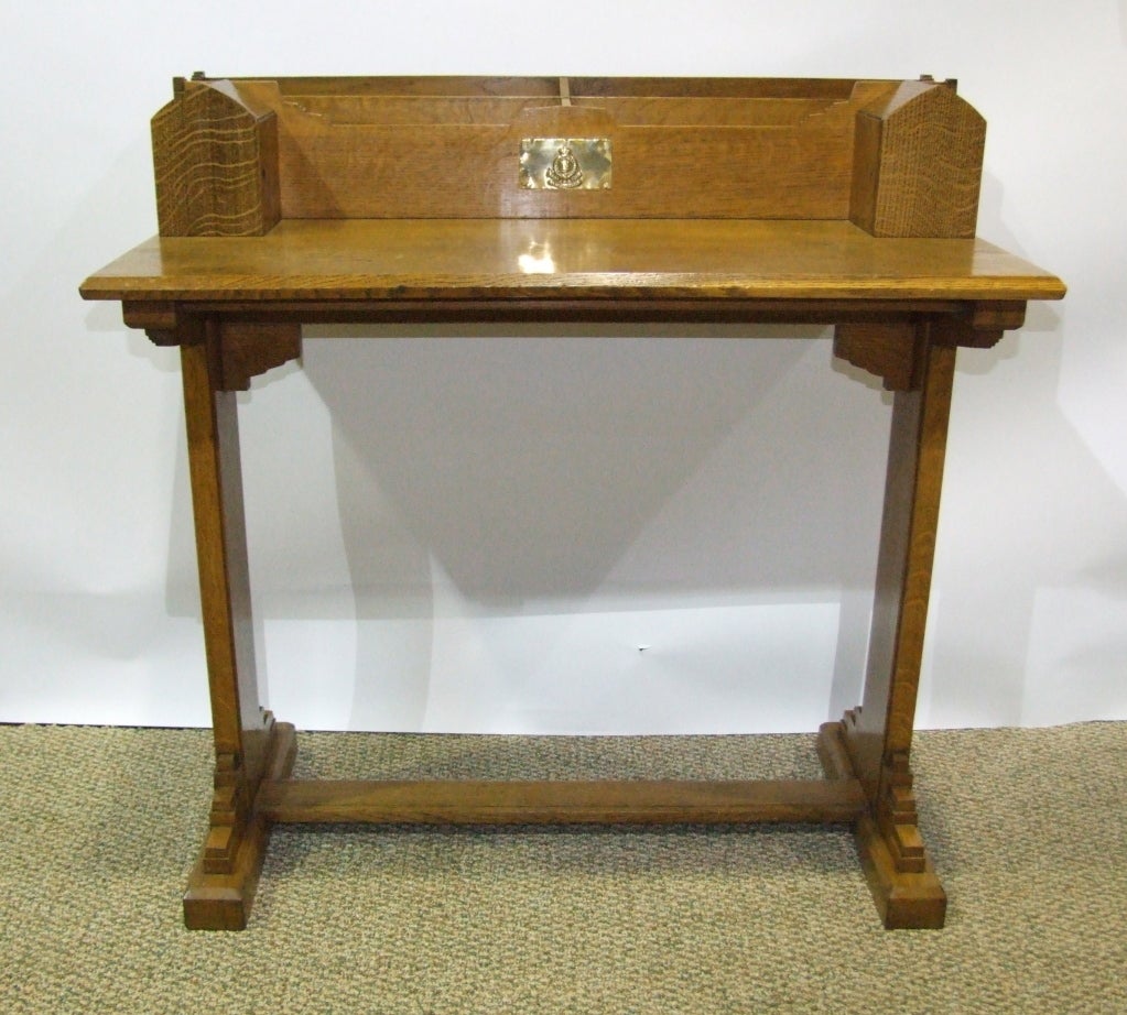 Officer's Oak Desk with Sentry Posts