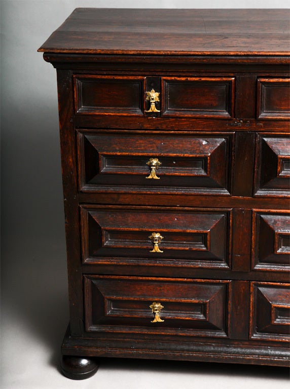 18th Century and Earlier Late 17th Century Oak Chest of Drawers