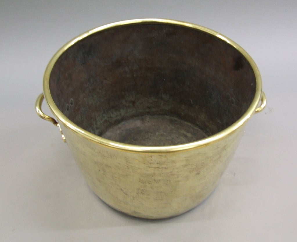 Early 19th Century Brass Two Handled Pot 1