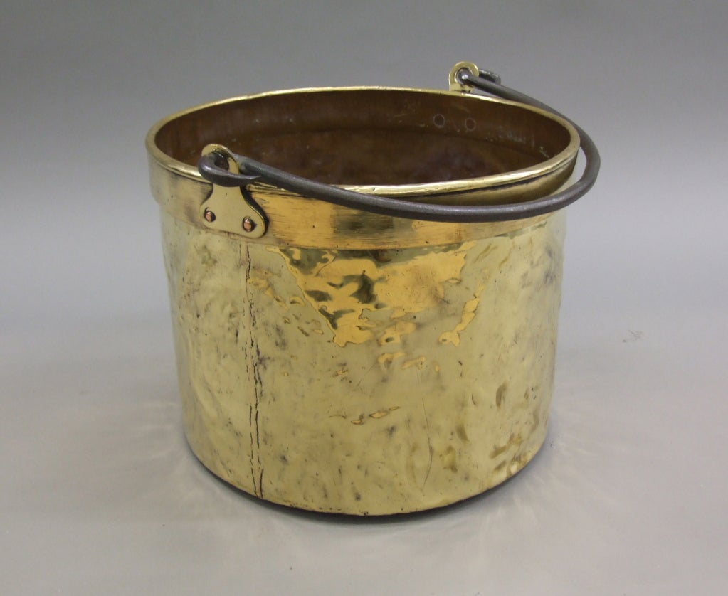 English Brass and Iron Apple Kettle