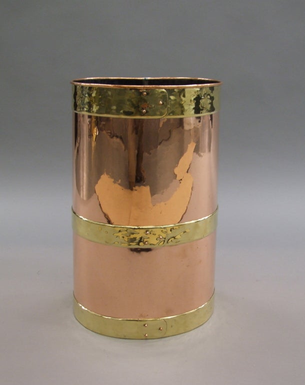 19th Century English Brass Bound Copper Vessel
