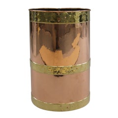 Antique 19th Century English Brass Bound Copper Vessel