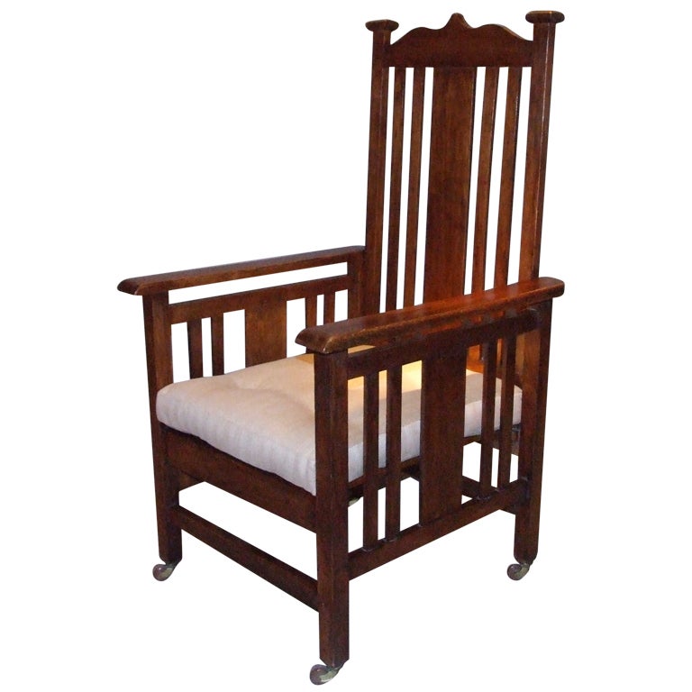 English Arts and Crafts Oak Armchair For Sale at 1stDibs