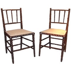 Pair of Rosewood Bobbin Turned Chairs