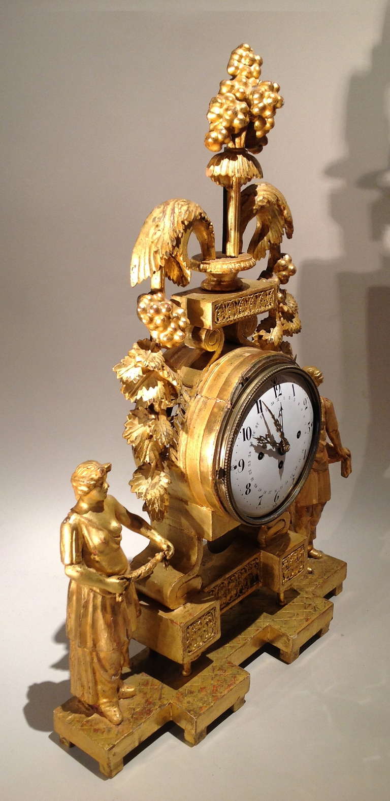19th Century Swedish Neoclassical Giltwood Clock