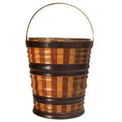 19th Century Dutch Mixed Wood Coopered Bucket