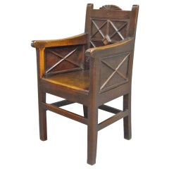 Used Very Unusual Archaic Georgian Wainscot Armchair