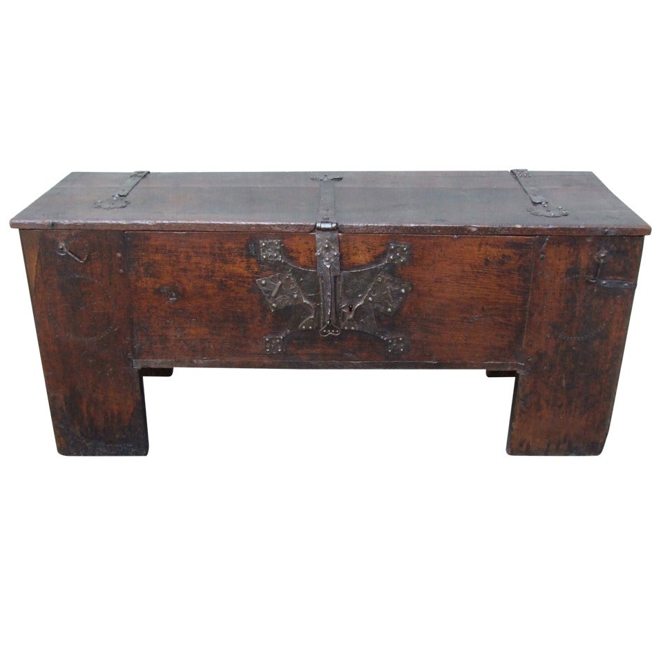 16th Century Westphalian Oak and Iron Coffer