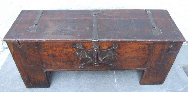 Gothic 16th Century Westphalian Oak and Iron Coffer