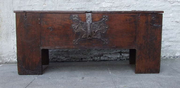 Rare 16th Century German (Westphalian) oak coffer or 