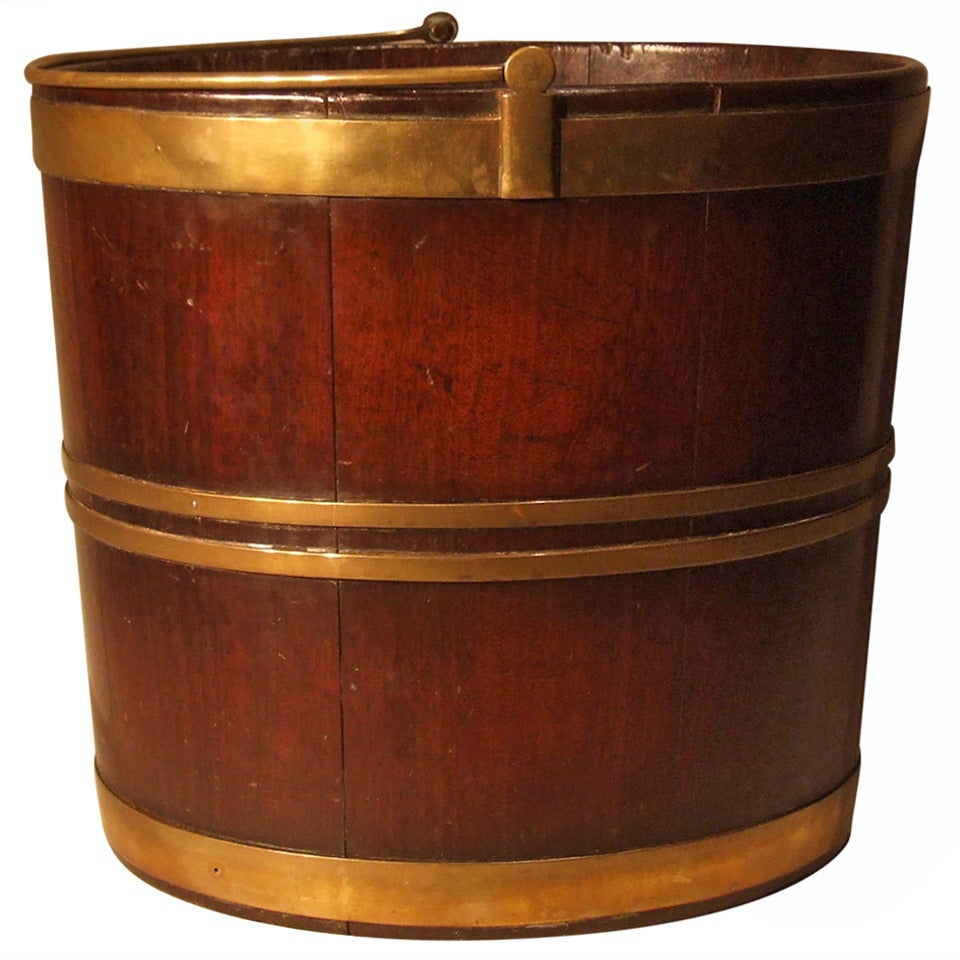 George III Mahogany Oval Peat Bucket