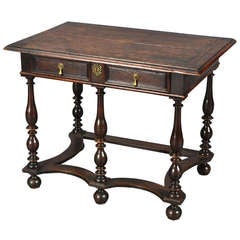 Antique William and Mary Five Legged Oak Table