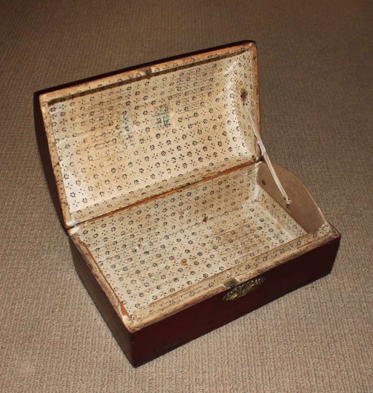 18th Century and Earlier Georgian Red Leather Document Box