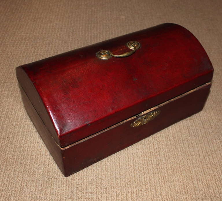 English Georgian Red Leather Document Box