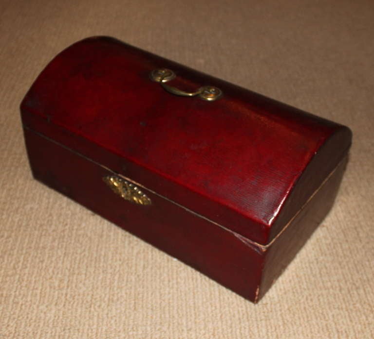 Georgian Red Leather Document Box 1